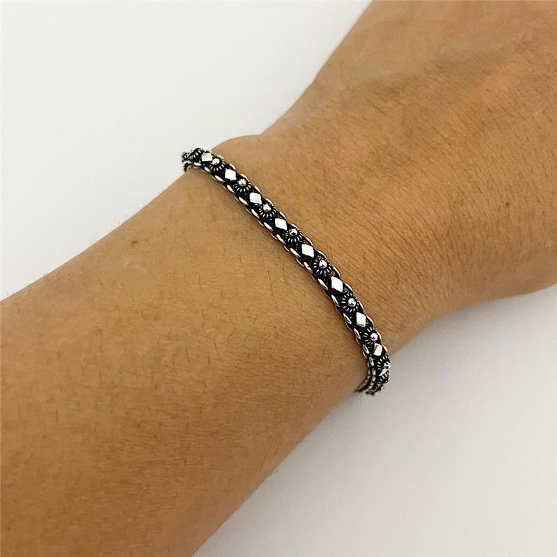 PULSEIRA PIKUM 1 FILEIRA TRIÂNGULO PRATA 925