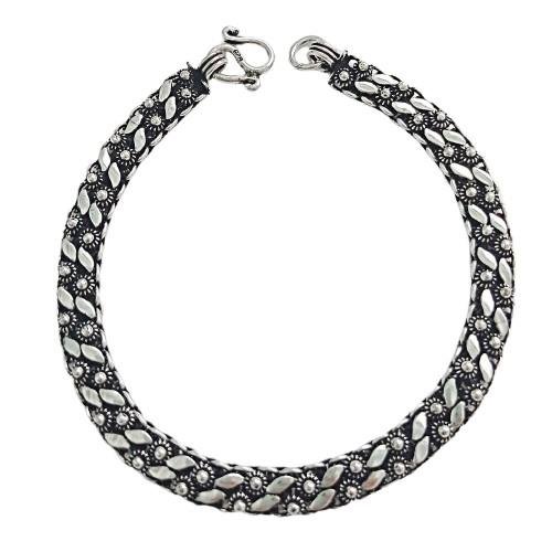 PULSEIRA PIKUM 2 FILEIRAS FOLHAS PRATA 925