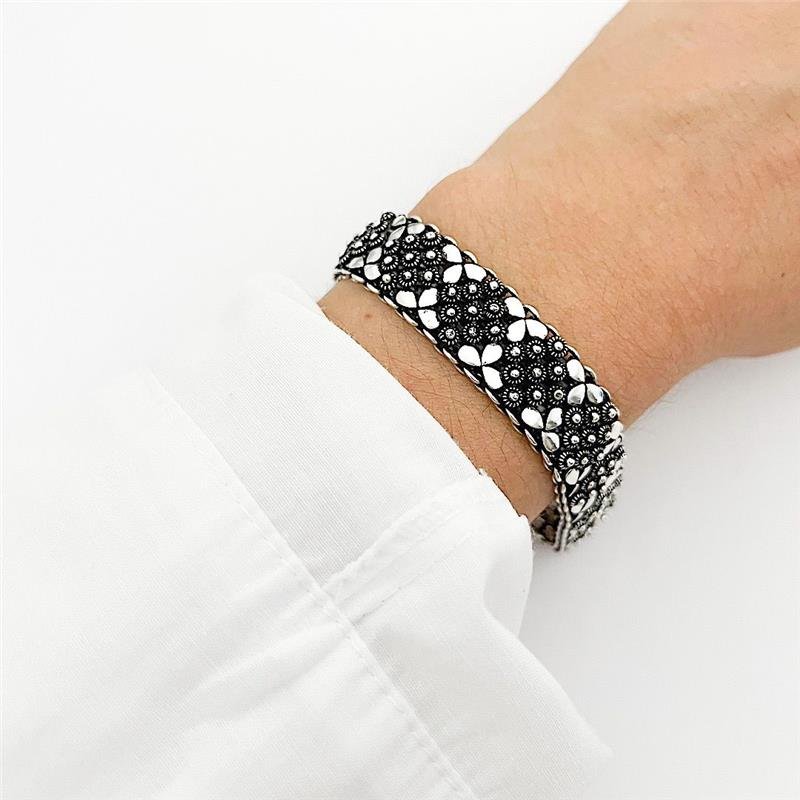 PULSEIRA PIKUM 5 CARREIRAS FLOR PRATA 925