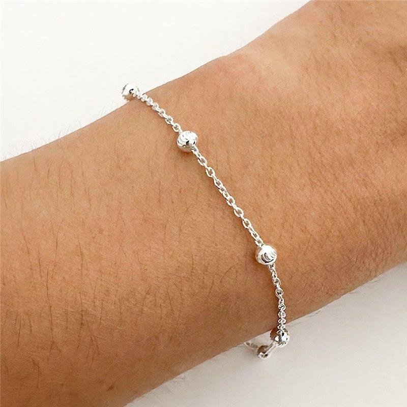 PULSEIRA CARTIER BOLAS 4MM PRATA 925