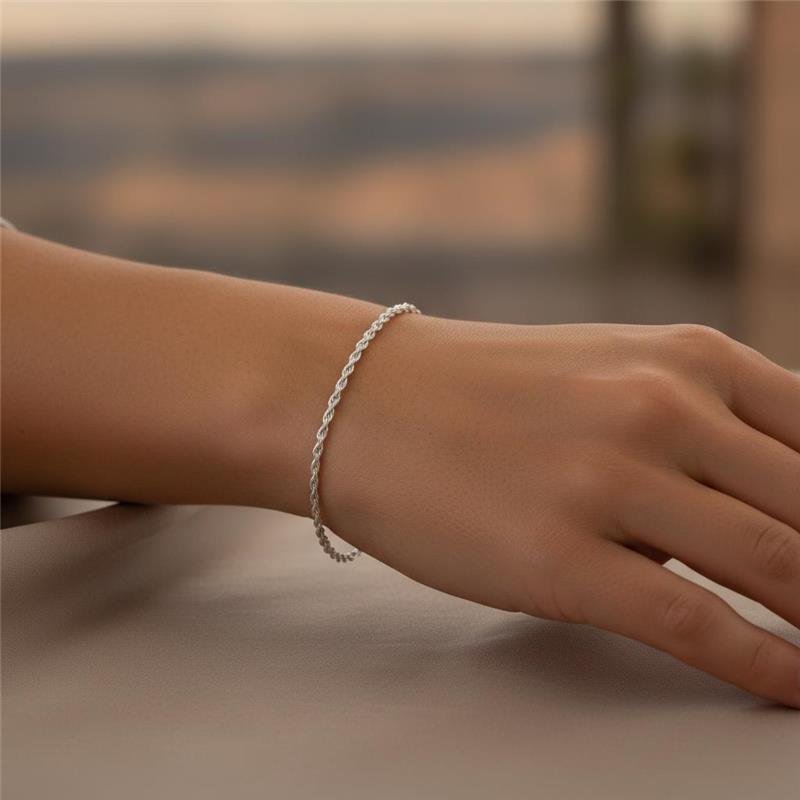 PULSEIRA CORDÃO BAIANO FINA PRATA 925