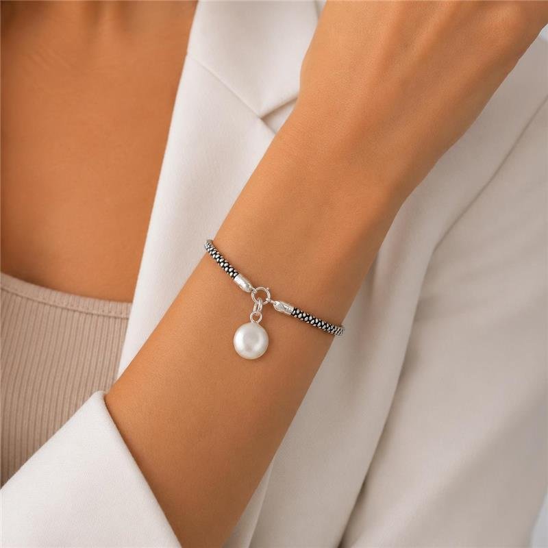 PULSEIRA PIPOCA PINGENTE MADREPEROLA PRATA 925