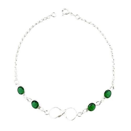 PULSEIRA INFINITO ZIRCÔNIAS VERDE PRATA 925