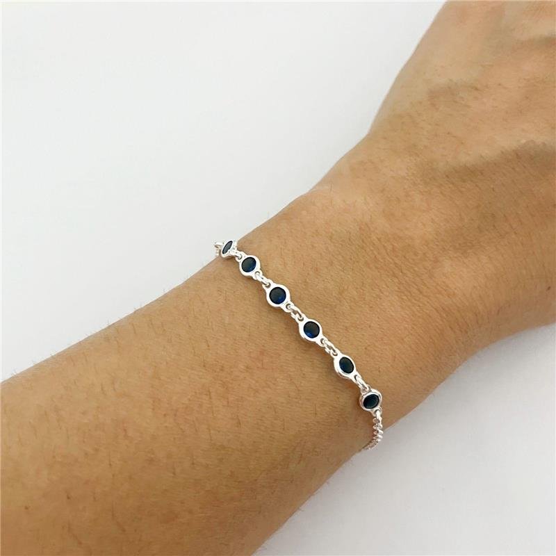 PULSEIRA ZIRCONIA AZUL PRATA 925