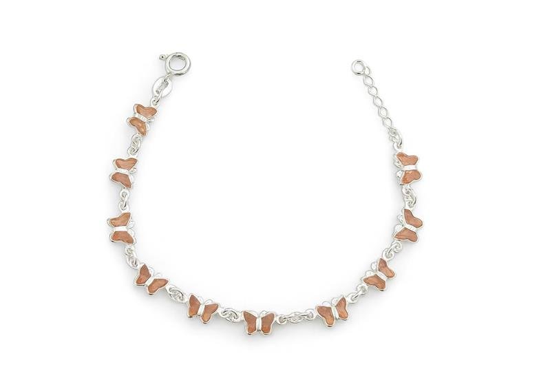 PULSEIRA BORBOLETA INFANTIL PRATA 925