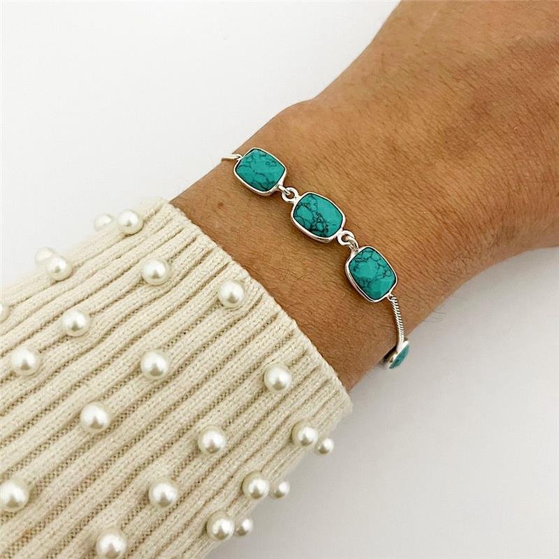 PULSEIRA TURQUESA PRATA 925