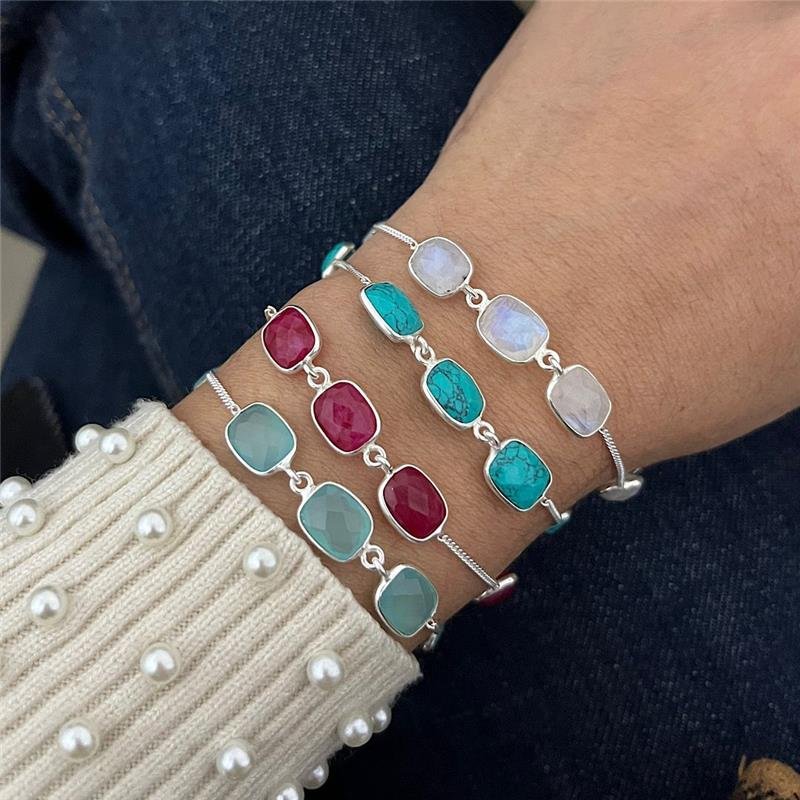 PULSEIRA TURQUESA PRATA 925
