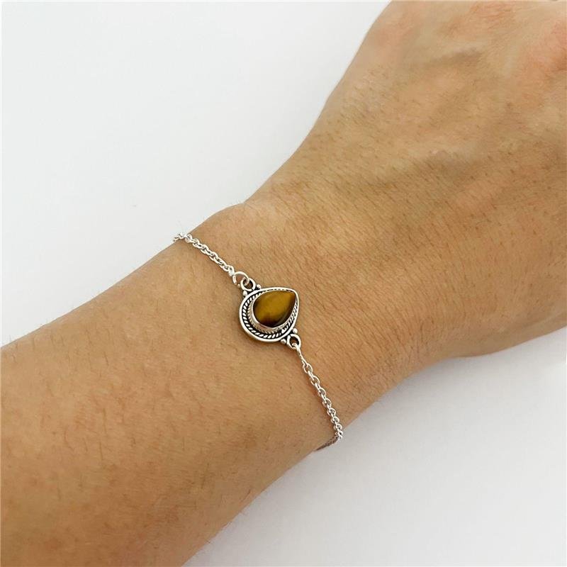 PULSEIRA PEDRA OLHO DE TIGRE PRATA 925