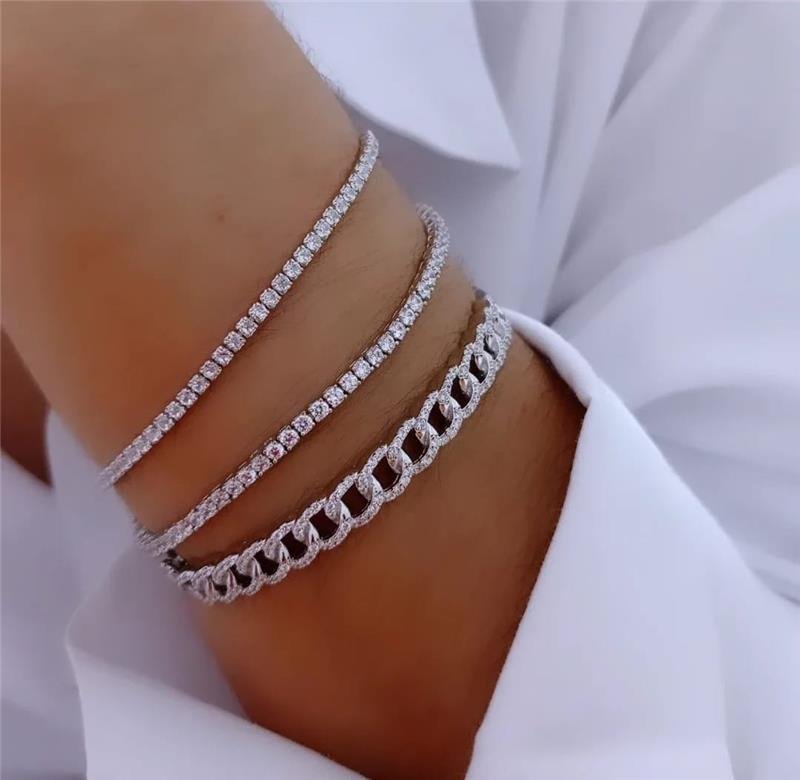 PULSEIRA RIVIERA 2 MM FECHO COM TRAVA PRATA 925