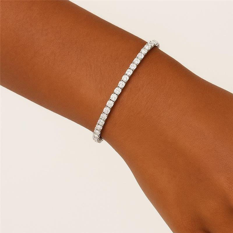 PULSEIRA RIVIERA 2,5 MM FECHO COM TRAVA PRATA 925