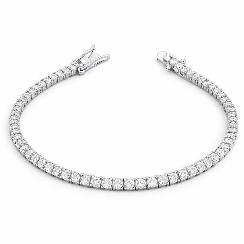 PULSEIRA RIVIERA 2,5 MM FECHO COM TRAVA PRATA 925