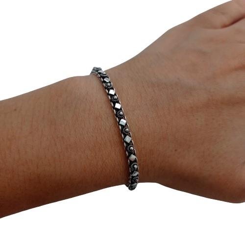 PULSEIRA PIKUM 1 FILEIRA PRATA DE BALI 925