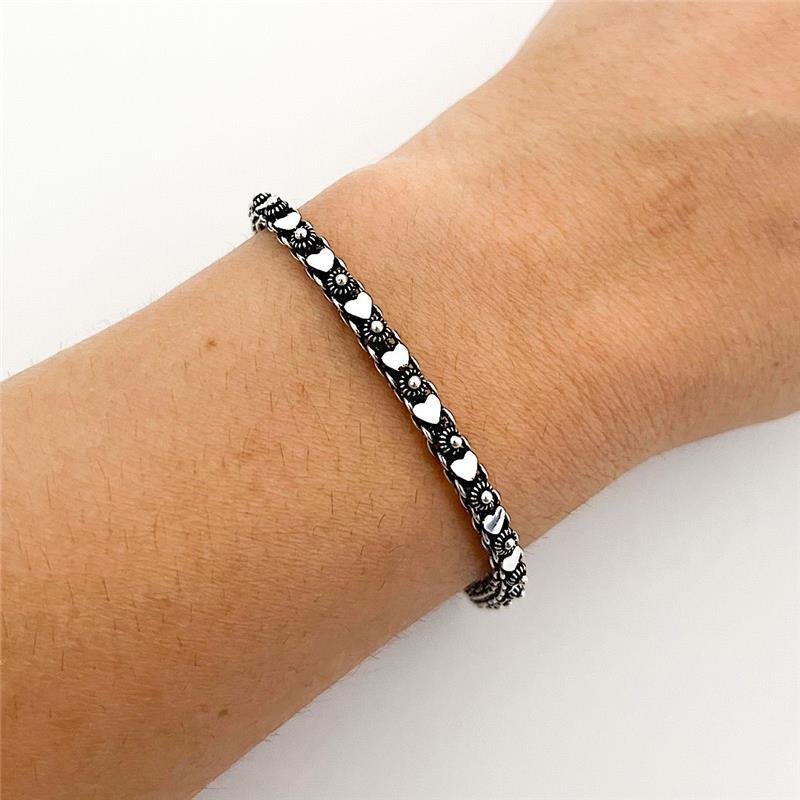 PULSEIRA PIKUM CORAÇÕES DUPLO PRATA BALI 925