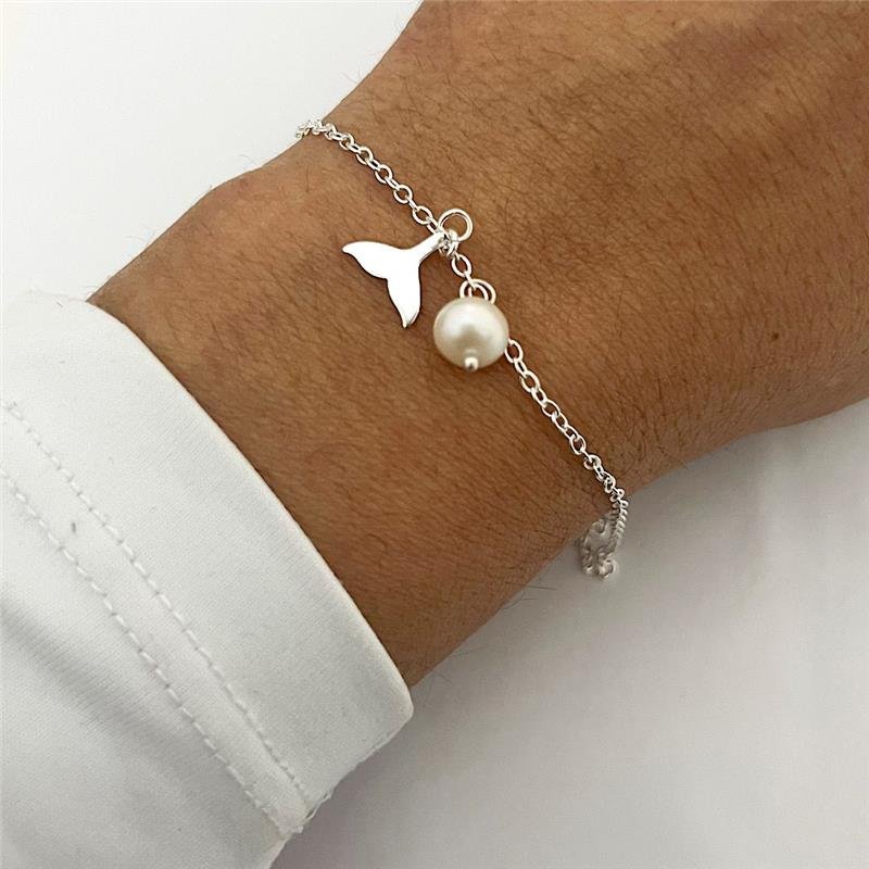 PULSEIRA PÉROLA E SEREIA PRATA 925