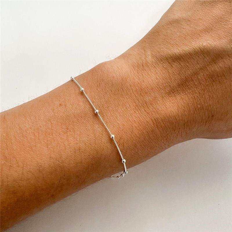 PULSEIRA GRUMEZINHA BOLINHAS 2MM PRATA 925