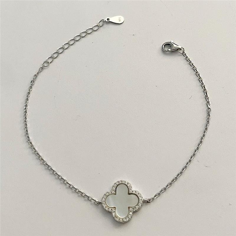 PULSEIRA CRAVEJADA MADRE VANCLEEF PRATA 925