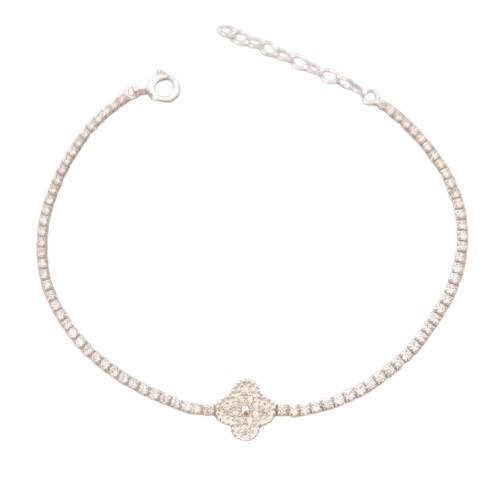 PULSEIRA VAN CLEEF RIVIERA CRAVEJADA PRATA 925
