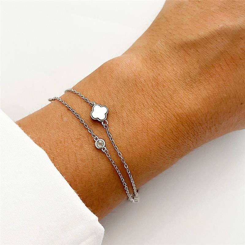 PULSEIRA VANCLEEF DUPLA MADRE E P. DE LUZ PRTA 925