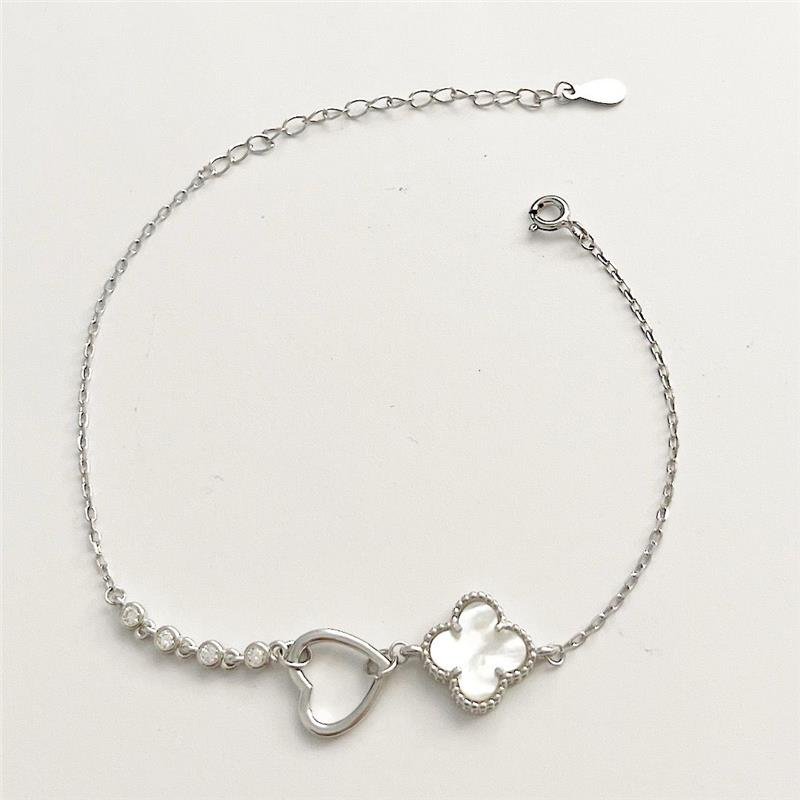 PULSEIRA VANCLEEF MADRE E CORAÇÃO PRATA 925 