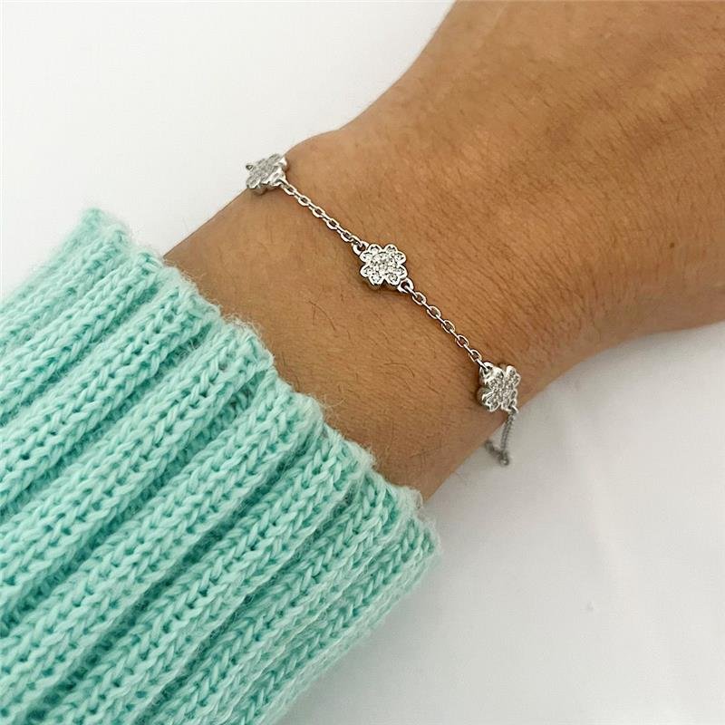 PULSEIRA INSPIRAÇÃO TREVO CRAVEJADO PRATA 925