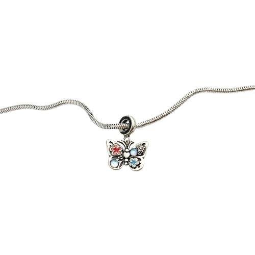 BERLOQUE BORBOLETA COLOR CRAVEJADA PRATA 925