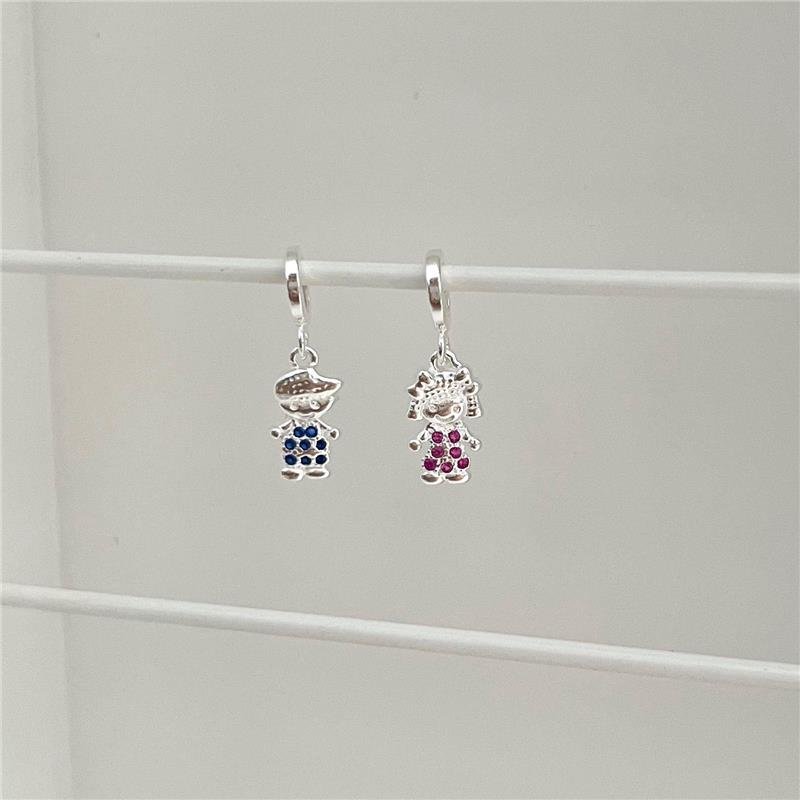 BERLOQUE MENINA PEDRAS ROSA PRATA 925