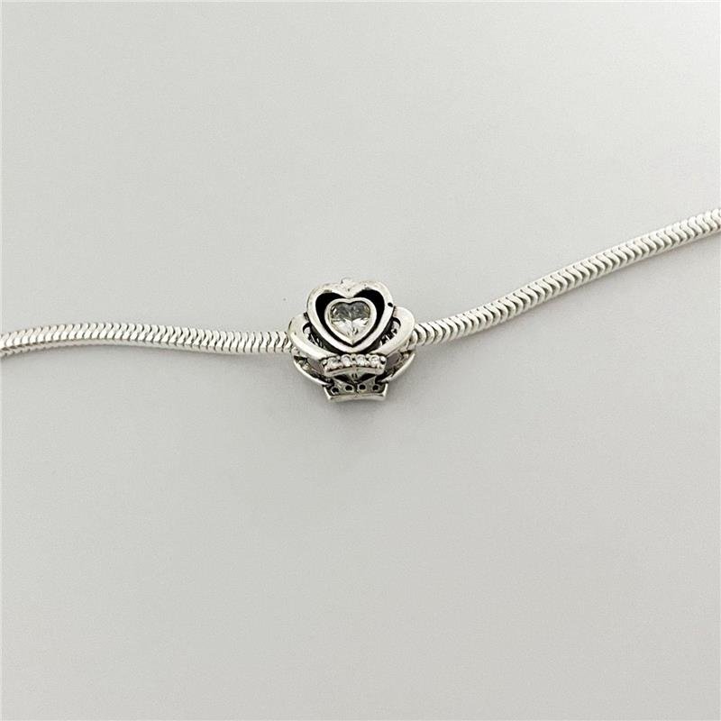 BERLOQUE COROA CORAÇÃO CRISTAL PRATA 925