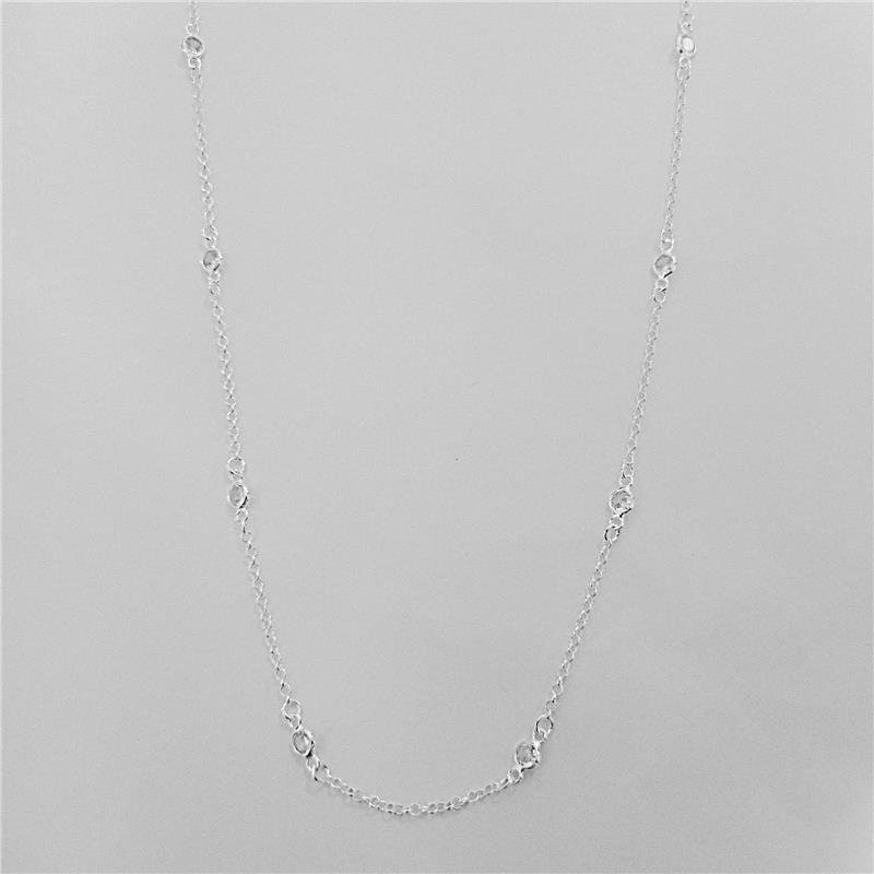 COLAR TIFANNY ZIRCÔNIAS CRISTAL 70CM PRATA 925