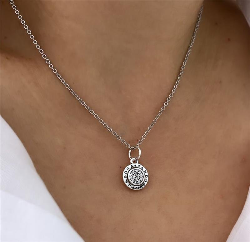 COLAR INSPIRAÇÃO PANDORA REDONDO CRAVEJADO PRATA 925