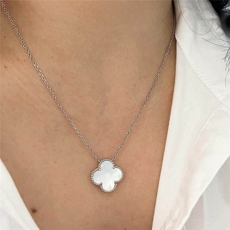 COLAR INSPIRAÇÃO VANCLEEF MADRE PRATA 925
