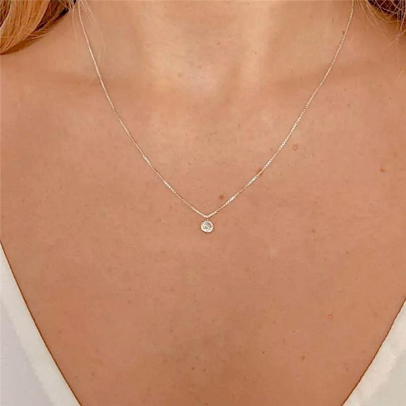 COLAR PONTO DE LUZ 5MM V15 40CM PRATA 925