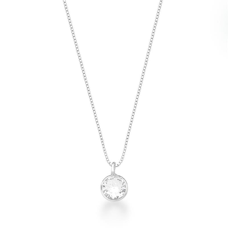 COLAR PONTO DE LUZ 5MM V15 40CM PRATA 925