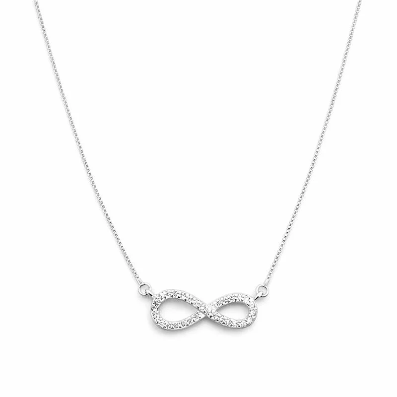 COLAR INFINITO CRAVEJADO PRATA 925