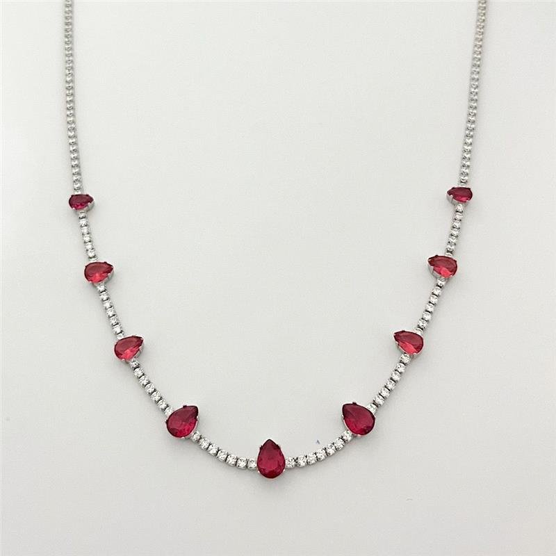 COLAR RIVIERA CRISTAL COM PEDRAS GOTA VERM