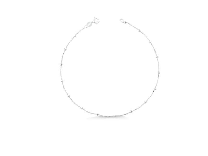 TORNOZELEIRA VENEZIANA BOLINNHAS 3MM PRATA 925