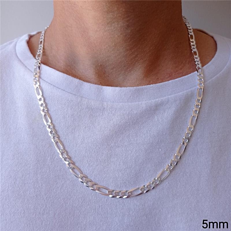 CORRENTE 3X1 5MM 60CM PRATA 925