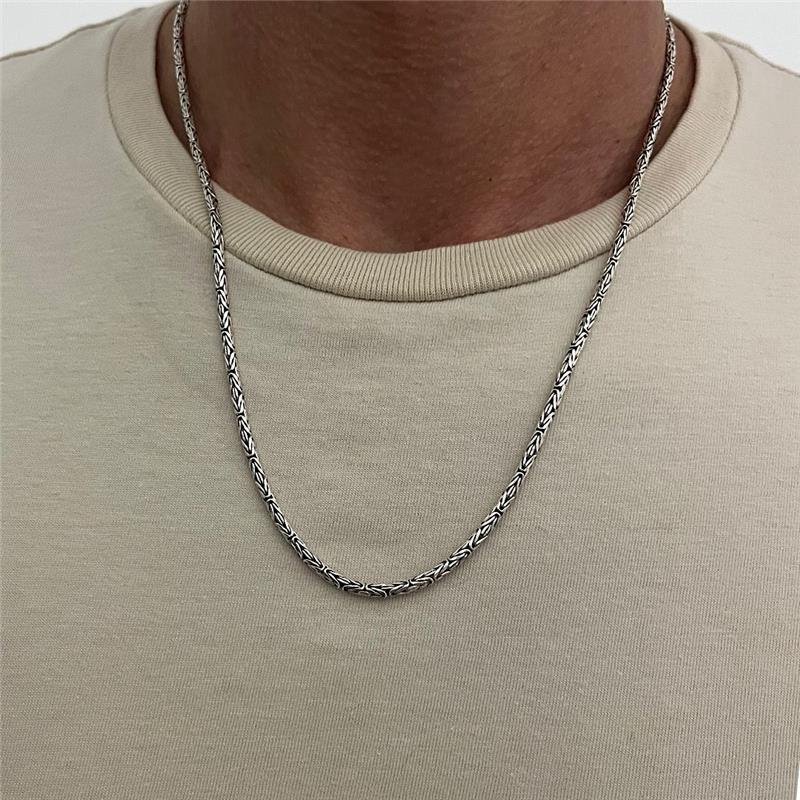 CORRENTE PONTO PERUANO 55CM PRATA BALI 925