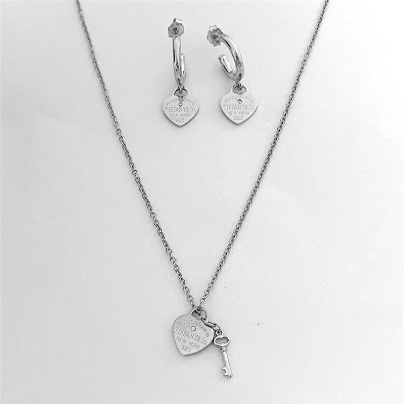 CONJUNTO TIFFANY COLAR E BRINCO PRATA 925