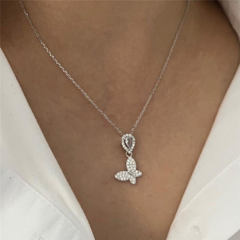 CONJUNTO BORBOLETA CRISTAL PRATA 925