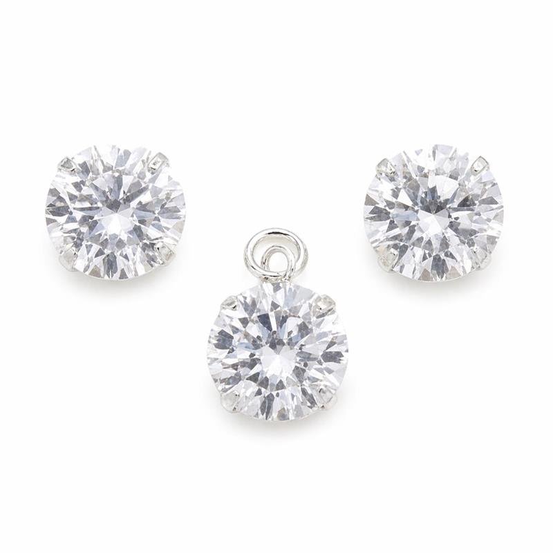 CONJUNTO PONTO LUZ 10MM PRATA 925