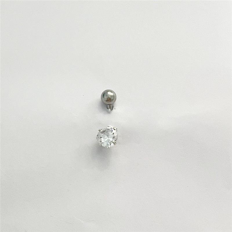 PIERCING UMBIGO P. LUZ AÇO E PRATA 925