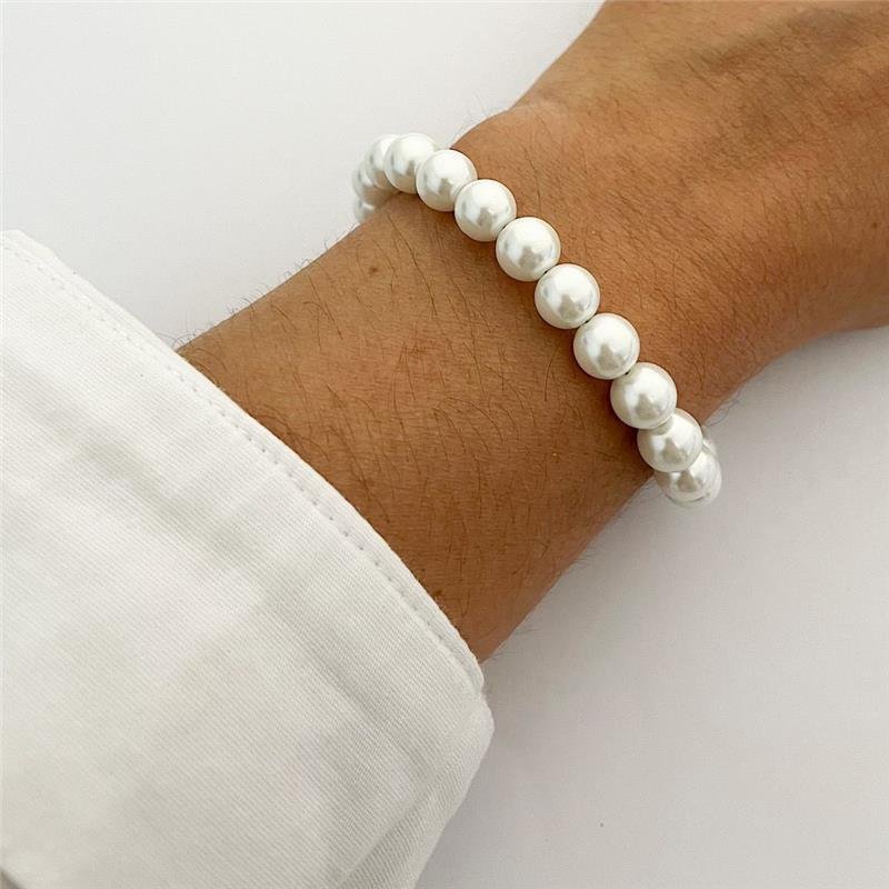PULSEIRA PÉROLA MURANO 8MM PRATA 925