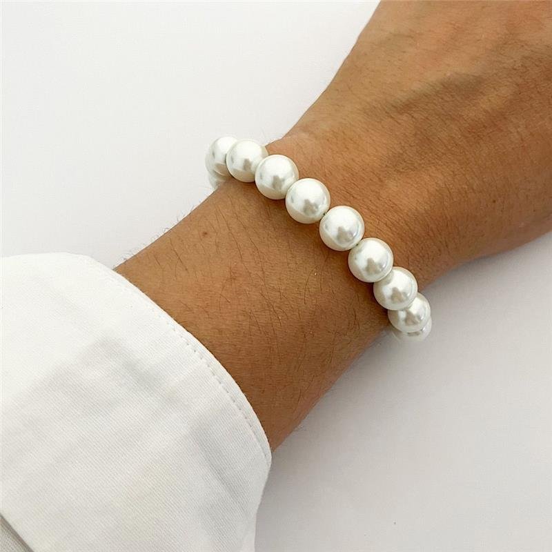 PULSEIRA PÉROLA MURANO 10MM PRATA 925