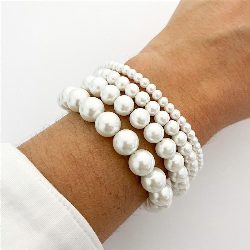 PULSEIRA PÉROLA MURANO 10MM PRATA 925