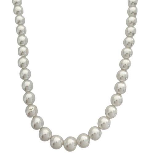 COLAR PÉROLA MURANO 12MM 80CM PRATA 925