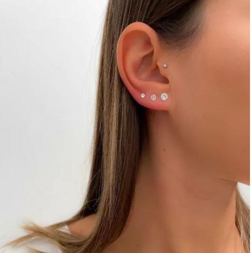 BRINCO TRIO REDONDO ZIRCÔNIA 2,3,4MM PRATA 925