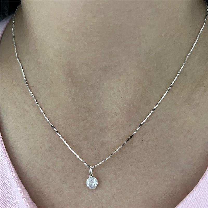 COLAR PONTO DE LUZ 45CM PRATA 925