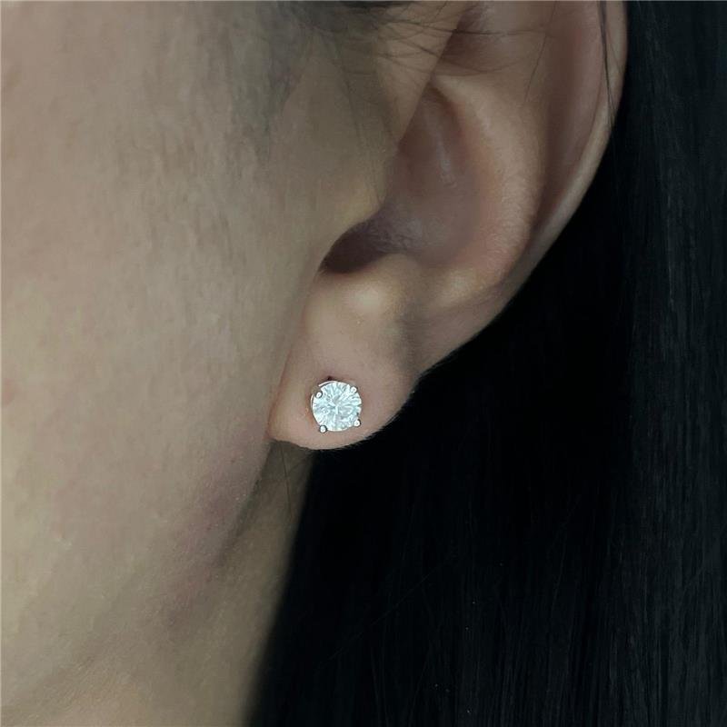 BRINCO PONTO DE LUZ MOISSANITE 5MM PRATA 925