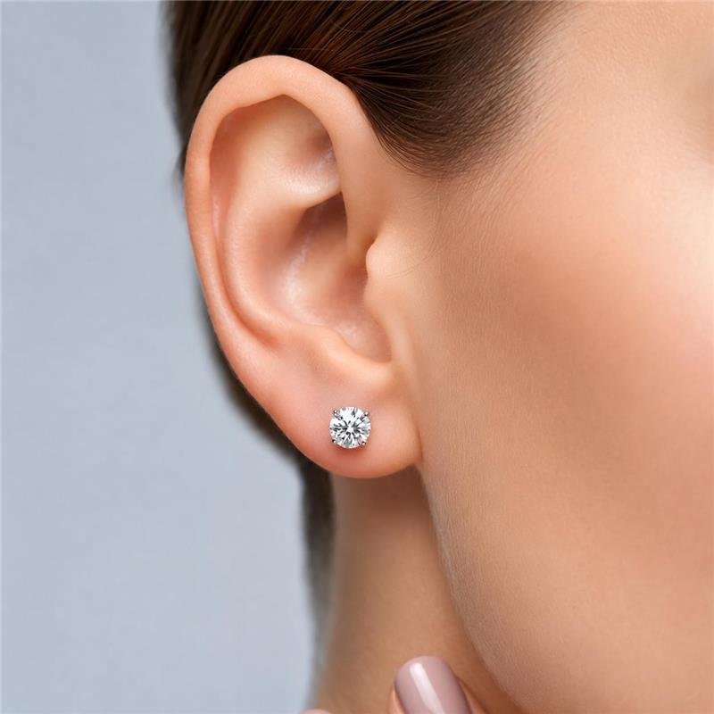 BRINCO PONTO DE LUZ MOISSANITE 5MM PRATA 925