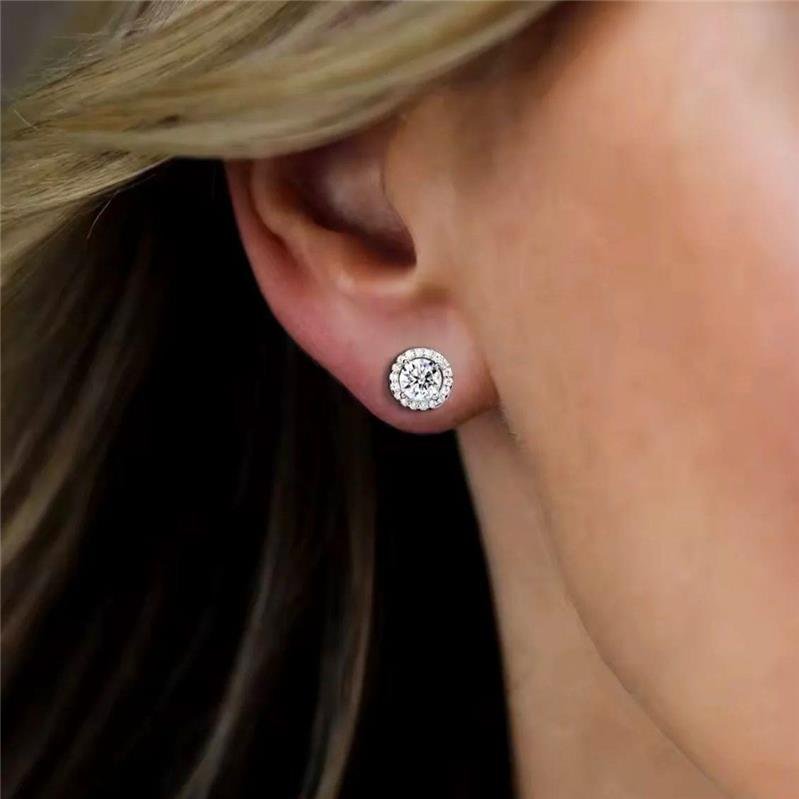 BRINCO PONTO DE LUZ PIZZA MOISSANITE PRATA 925